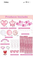 Pink Happy Birthday Party Decorations, Happy Birthday Banner, Pink Foil Heart…