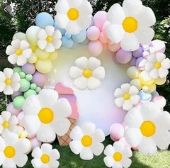 10PC Large White Daisy Flower Balloon Foil Mylar Wedding Baby Shower Party