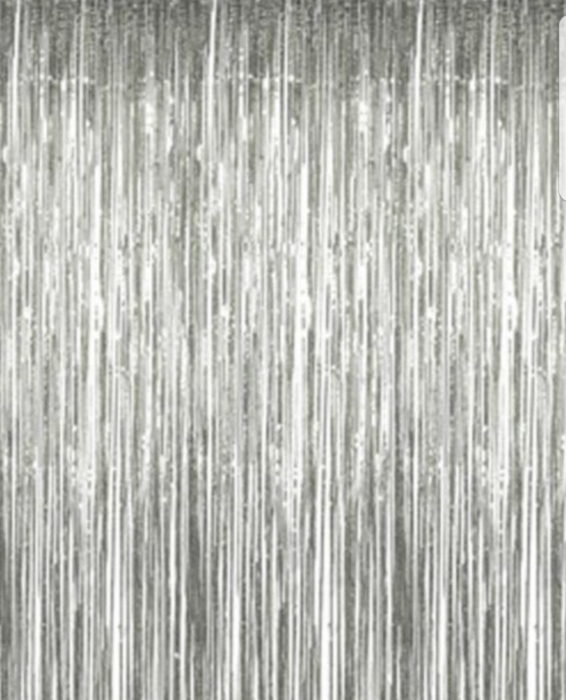 Silver Foil Fringe Door & Window Curtain Party Decoration 3′ X 8′