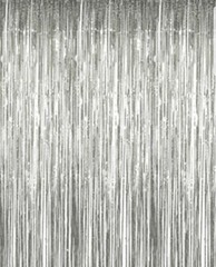 Silver Foil Fringe Door & Window Curtain Party Decoration 3′ X 8′