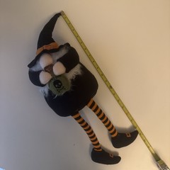 FANCY WITCH DOLL BLACK ORANGE 18”