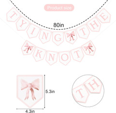 Tying the Knot Pink Bow Banner – Bridal Shower Garland,Bridal Weekend Decor,Bow