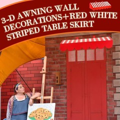 6 Pcs 3D Circus Wall Decorations & Stripe Table Skirts for Carnival Party Decor