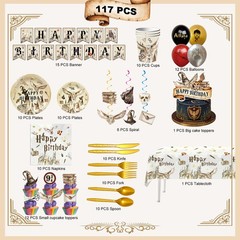 Harry Potter Party Decoration Wizards Birthday Supply Balloon Plates Cake Topper