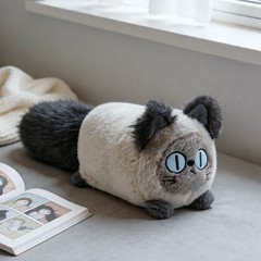 Cute Siamese Cat Plush Pillow Soft Fluffy Stuffed Kitty Cushion Home Decor