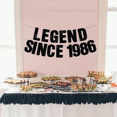 Pre-Strung Black Glitter Banner, Happy 40th Birthday Decorations for Men, 40 …
