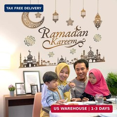 Faccito Ramadan Decorations Ramadan Eid Mubarak Kareem Stickers, Islamic Wall De