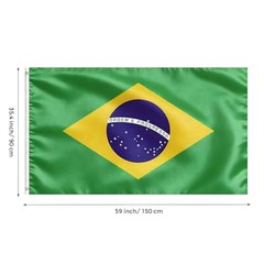 Flag, Flag of 3×5 Ft – Polyester Lightweight Flags with 2 Brass 1 Pc Brazil
