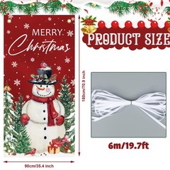 Christmas Front Door Cover Snowman Door Cover Banner Merry Christmas Door Hangin