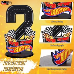 Race Car 2nd Birthday Number Sign Centerpiece Race Car Theme 2nd Birthday Par…