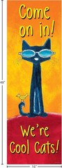 Lightweight 48″x16″ Pete the Cat Banner for Welcoming Students Enthusiastically