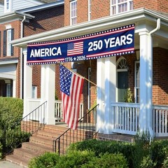 250 Anniversary Banner 120” x 20” Large 250 Years Birthday Red, White and Blue