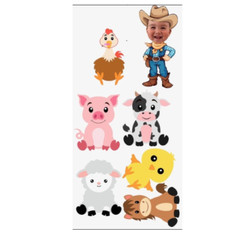 Farm Animals set party Props with Backdrop & A Personalized photo Standee