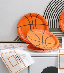 Chic Basketball Paper Plates & Napkins – 48-Piece Party Supplies for Birthdays