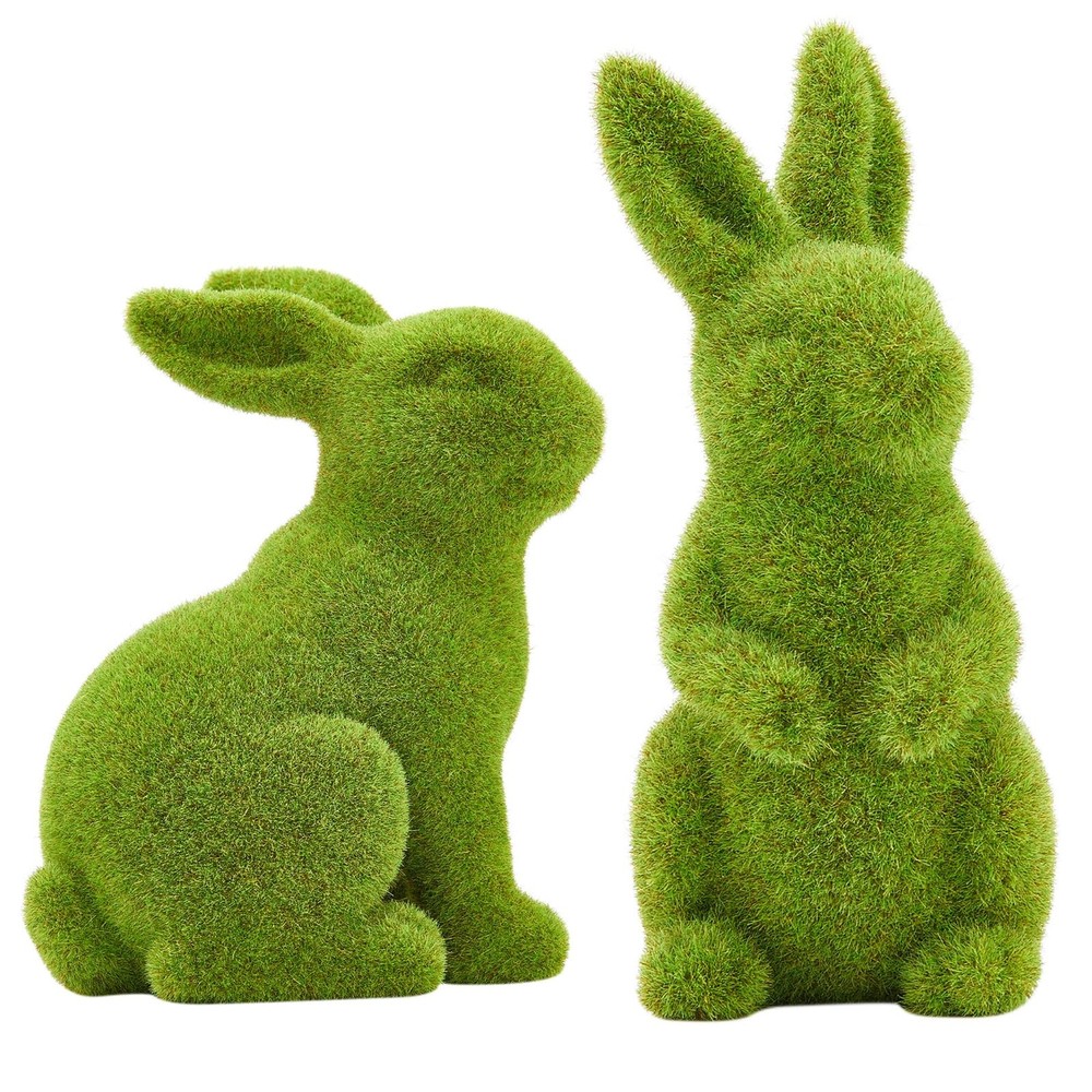 GatheringRain Easter Bunny Decorative Ornament Small 2pcs Standing+sitting
