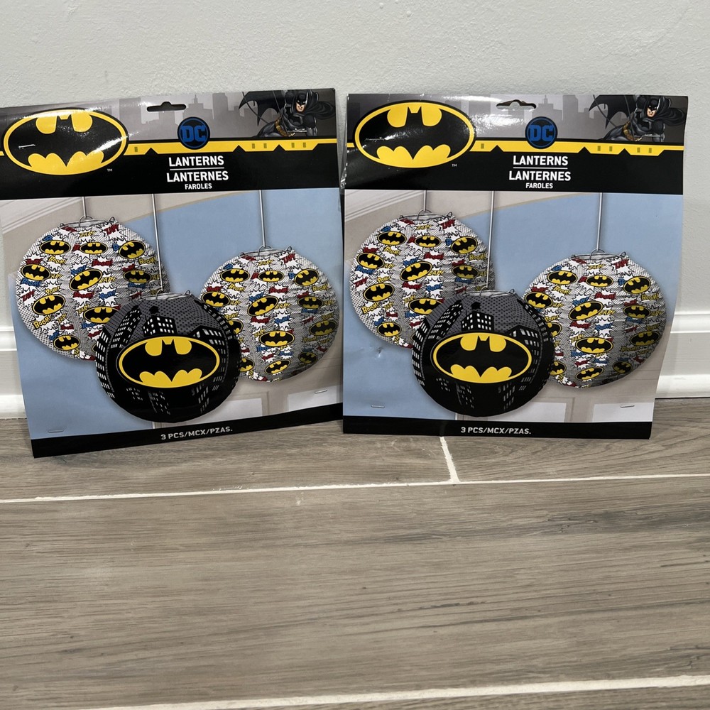 Batman Lot Of 2 DC Comics Superhero Birthday Party Decoration Paper Lanterns