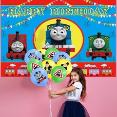 43PCS Thomas Train Party Supplies Set Plates Balloons Banner Cake Toppers