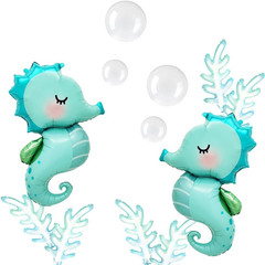 Inflatable Seahorse & Ocean Balloons Under the Sea Party Decorations Kit