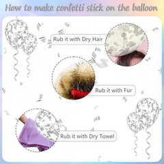 Silver Happy Birthday Decorations Kit, Iridescent Happy Birthday Banner and Penn