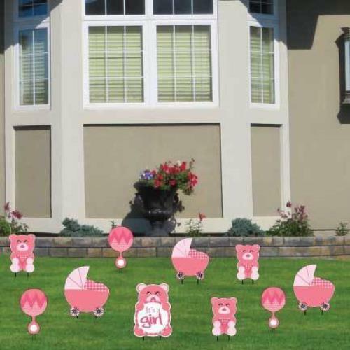 It’s A Girl Teddy Bear Yard Decorations 10 piece set