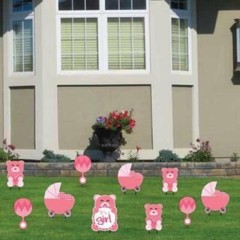 It’s A Girl Teddy Bear Yard Decorations 10 piece set