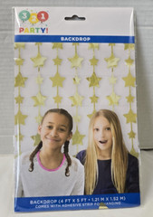 Balloon Table Runner Centerpiece Kit w/Confetti +Gold Star Backdrop LOT- NEW