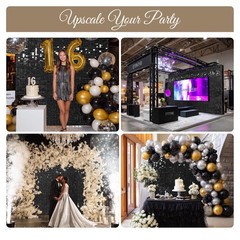 8.5×10 FT Shimmer Wall Backdrop with Stand 72 Pcs Panels Decor for Wedding Party