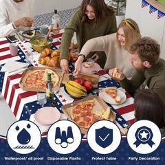 Vibrant Red, White, and Blue Tablecloths – 2 Pack for 4th of July Celebrations