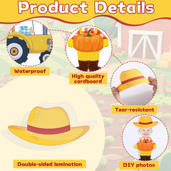 60Pcs Farm Theme Cutouts Farmer with Straw Hat Bulletin Board Decorations Farmer