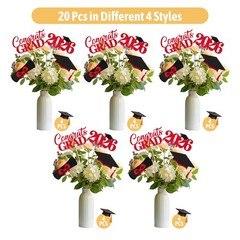 2026 Graduation Decorations – 20 Pcs Class of medium, Black and Red