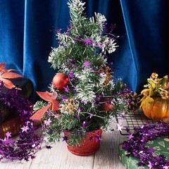49.2 FT Star Tinsel Garlands for Christmas Star Wire Tinsel Garlands Purple