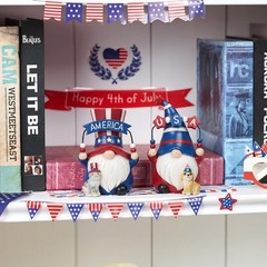 Compact Americana Gnomes with Pets – Ideal 4th of July & Memorial Day Decor