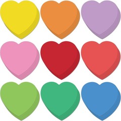 108 PCS 6 Inch Colorful Double Sided Heart Paper Cutouts 9 Colors Decor