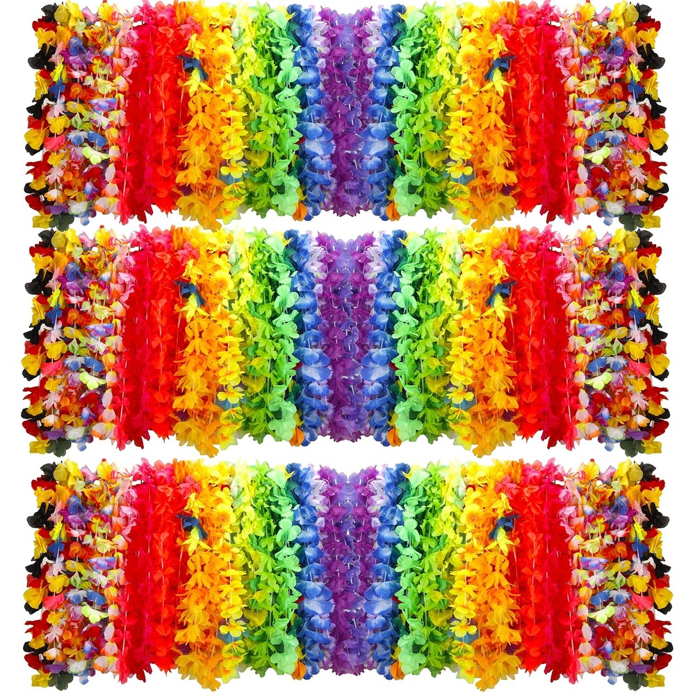 AMAZING TIME 150 Pieces Hawaiian Luau Leis Bulk,Tropical Flower Necklace for …