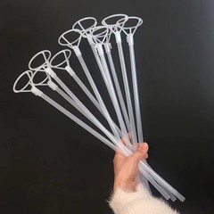 Large Balloon Sticks with Big Cups, 35 Sets Thickened 17inch Long Clear Bobo …