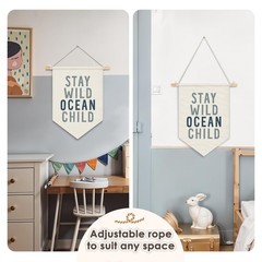 Ocean Nursery Decor, Stay Wild Ocean Child Wall Hanging Pennant Flag Banner, …