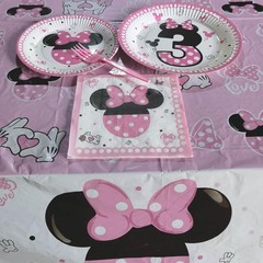 161PCS Minnie 3rd Birthday Party Decorations, Wild Three Balloons, Tableware & G