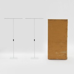 2PCS White Wedding Backdrop Stands,94-247cm Height Adjustable Backdrop Stands