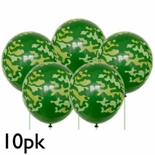 ARMY CAMOUFLAGE BIRTHDAY PARTY DECOR BOYS MILITARY TABLEWARE BALLOONS BUNTING