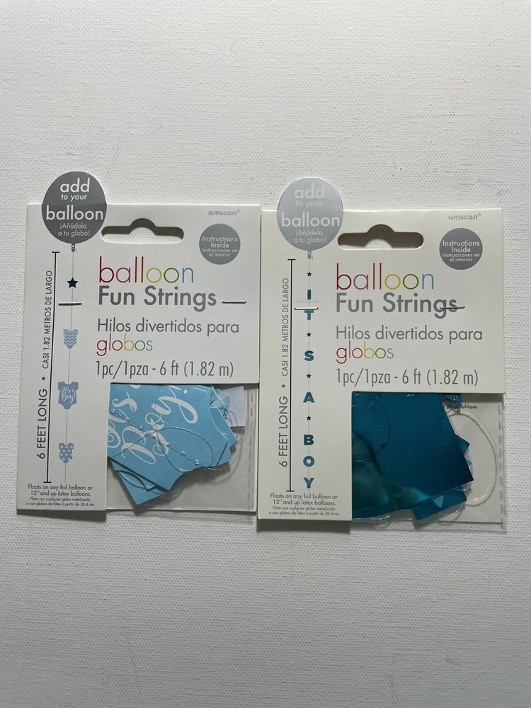 Its A Boy Blue Helium Balloon Fun Strings Tail 6 feet Long Baby Shower Decoratio