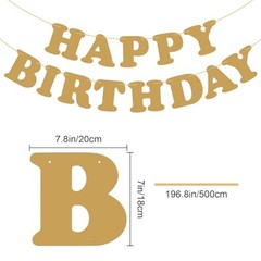 Happy Birthday Banner Birthday Sign Backdrop Party Supplies for Kids Boys Gold
