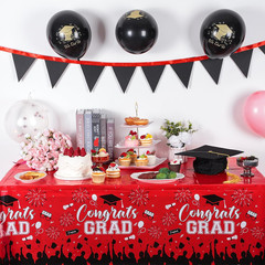 Class of 2026 Graduation Tablecloths Congrats Grad Party Decor Red Black 3 Pack