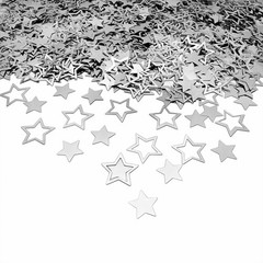 Silver Star PVC Shiny Five Pointed Glitter Table Scatter Confetti