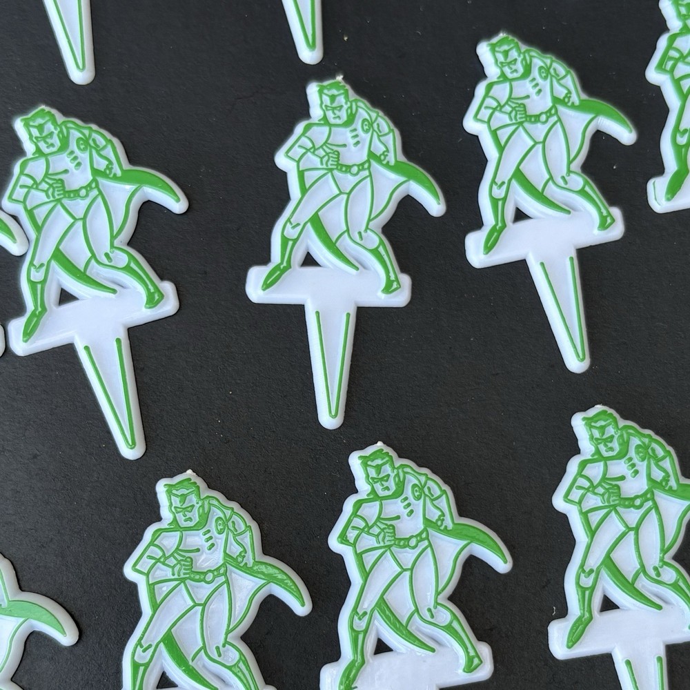Vintage DC Cupcake Picks Cake Topper Decorations Superhero Batman Robin 1992