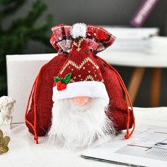 Christmas Drawstring Bag 3D Swedish Santa Gnome Candy Bags Jewelry Packaging Bag