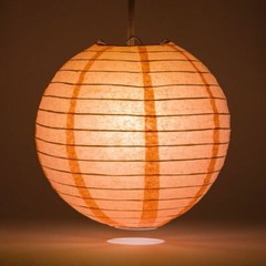 14″ Roseate / Pink Coral Round Paper Lantern, Even Ribbing, Chinese Hanging Wedd