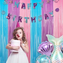 Blue Purple Pink Tinsel Backdrop – Pastel Foil Fri