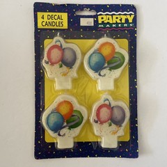 Vintage Party Makers Birthday Cake Party Candles Balloons Design