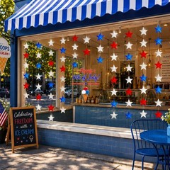 Lightweight 80 Star Cutouts – Red, Blue, Silver for Festive Decor & Crafts