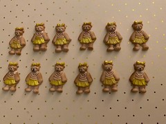 Happy birthday bear Embellishments Girl / Cold Porcelain /Favors Decor
